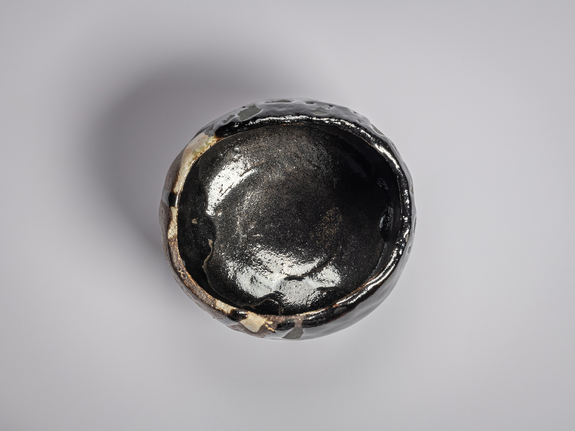 Interior (mikomi) of the tea bowl Daishimei (Grand Master of Fate) by Raku XV (Jikinyū), showing...