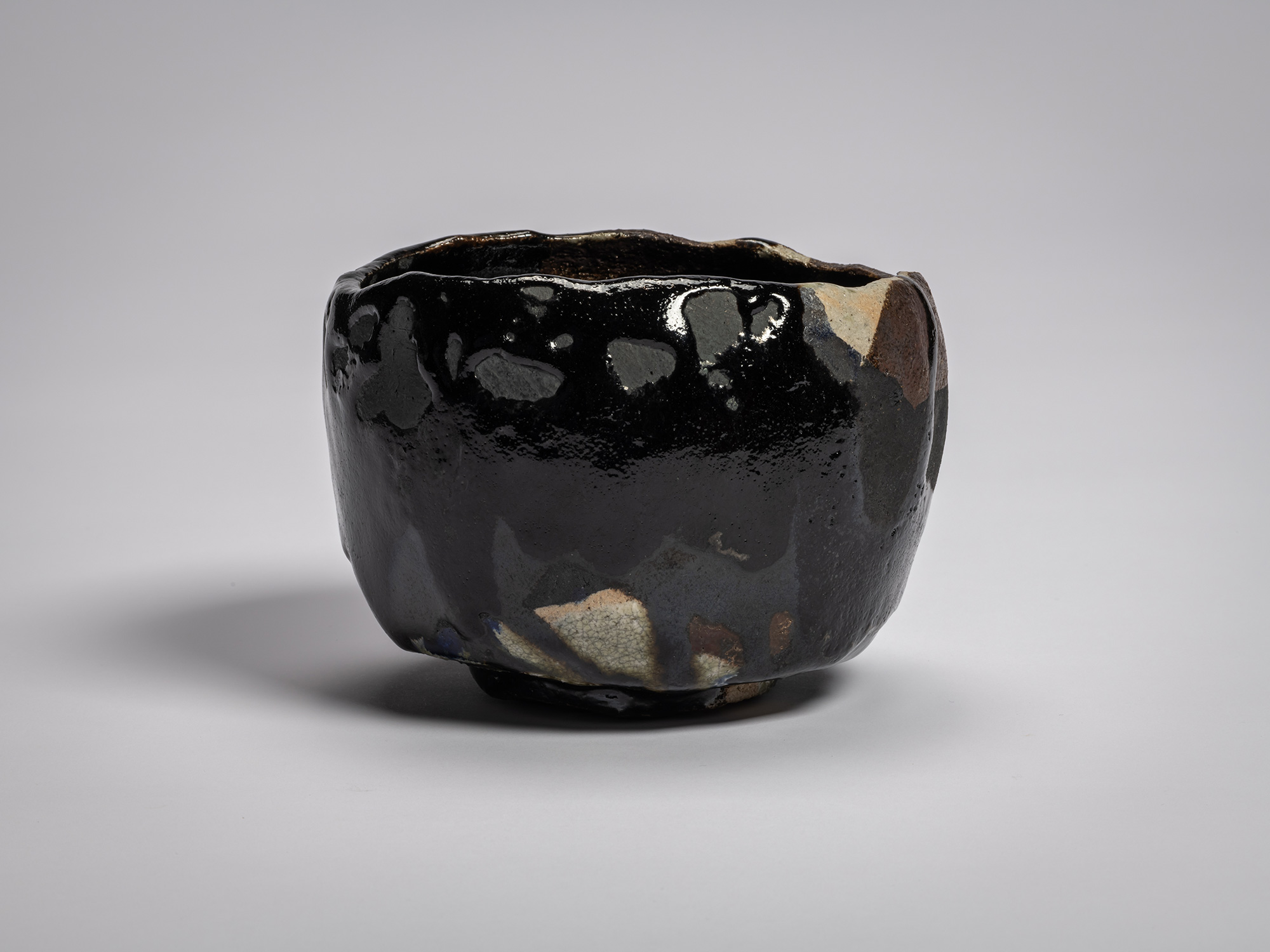 Tea bowl Daishimei (Grand Master of Fate) by Raku XV (Jikinyū), featuring a hand-formed cylindrical...
