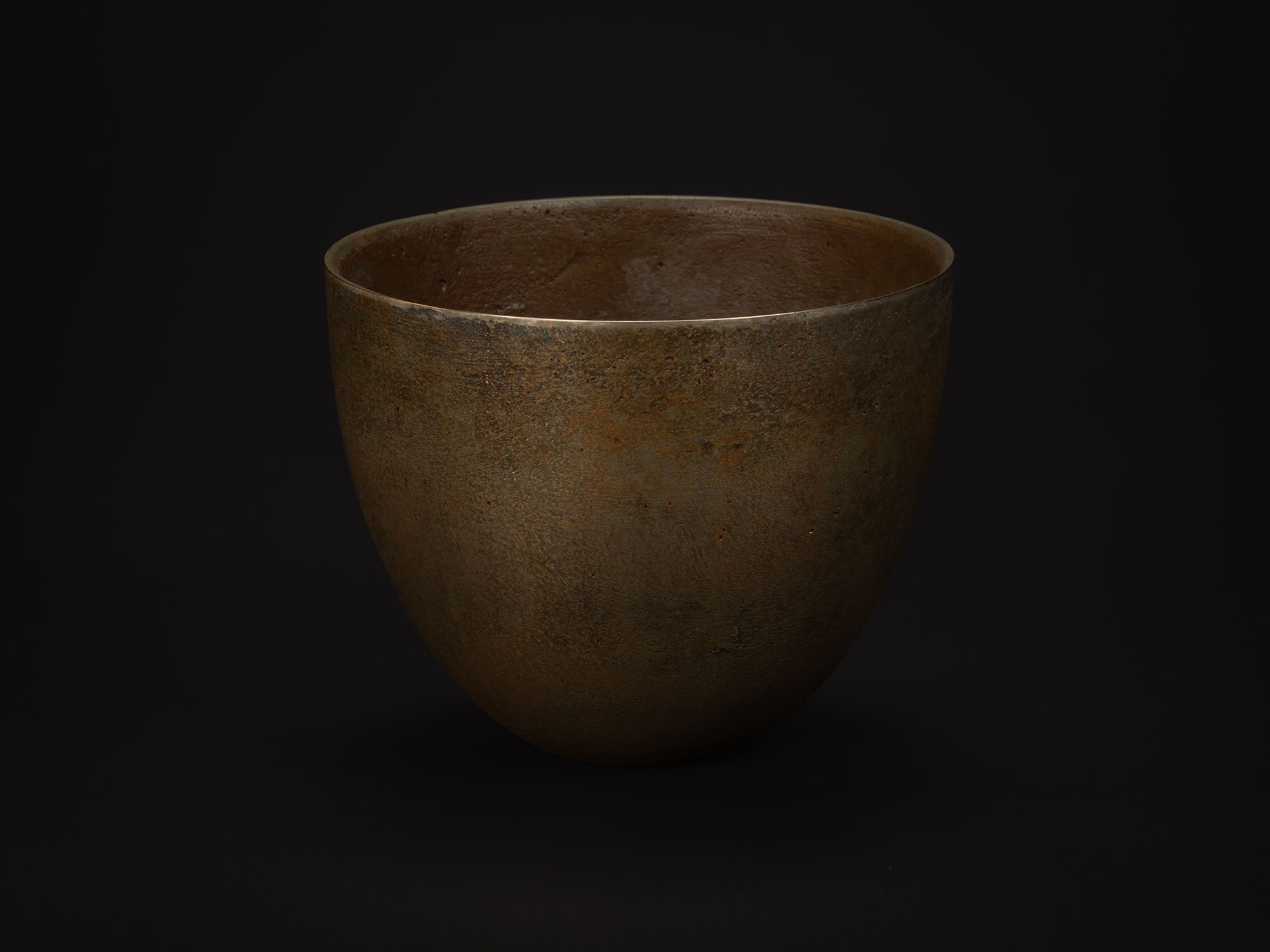 ronze No. 6 by Koji Hatakeyama, a hand-formed bronze vessel with a rounded body, gently tapering...