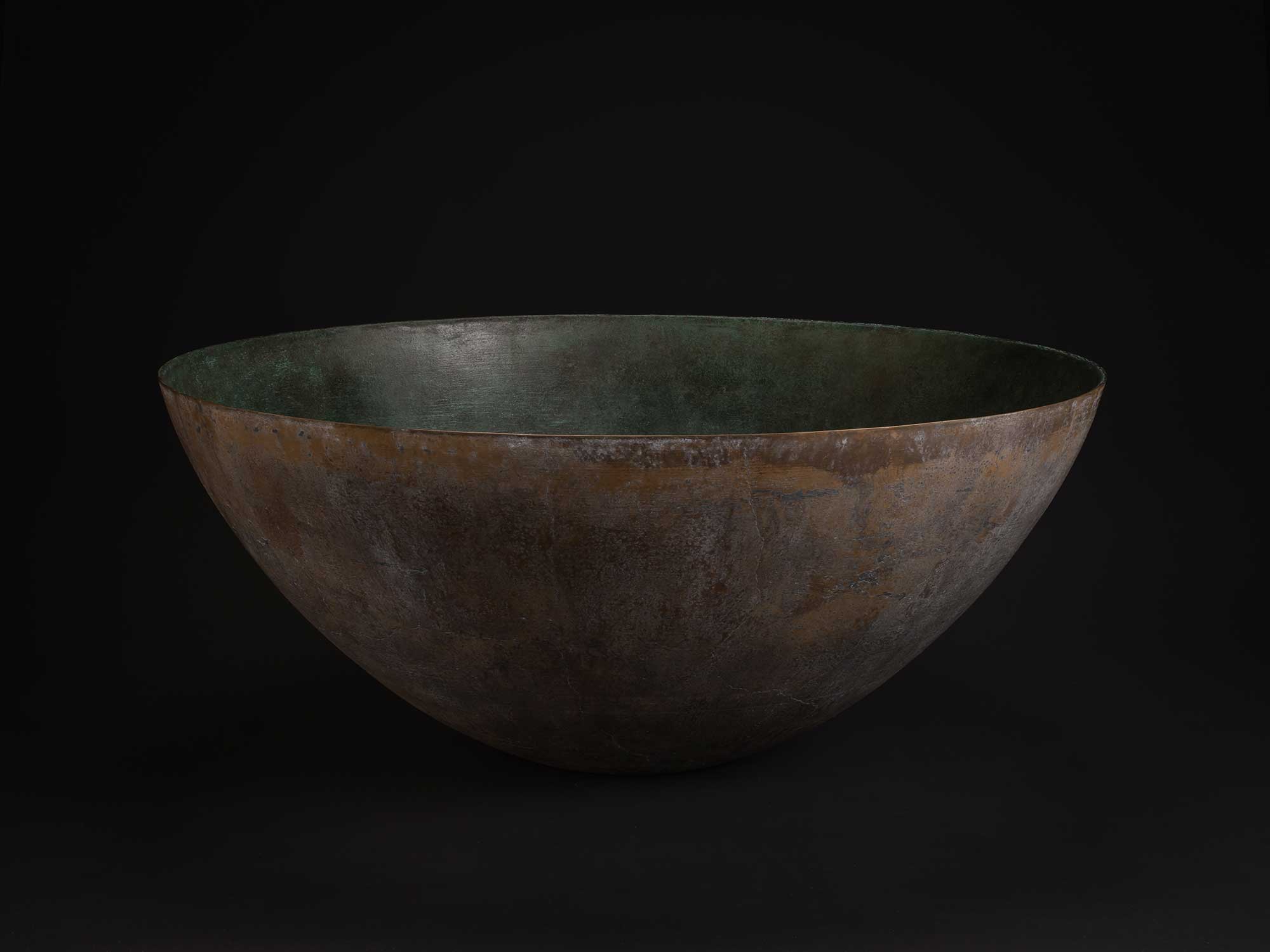 Bronze No. 24 by Koji Hatakeyama, a wide hand-formed bronze vessel with a shallow hemispherical...