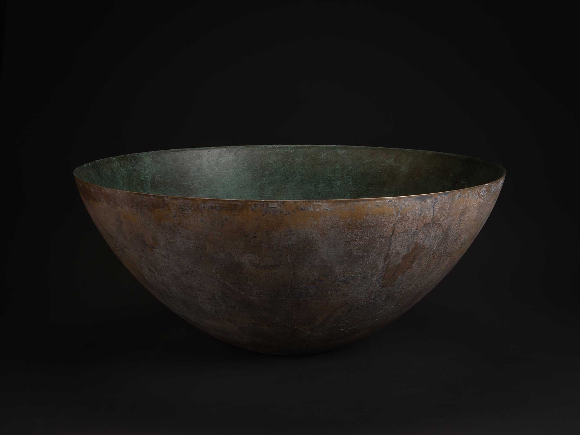 Bronze No. 24 by Koji Hatakeyama, a wide hand-formed bronze vessel with a shallow hemispherical...