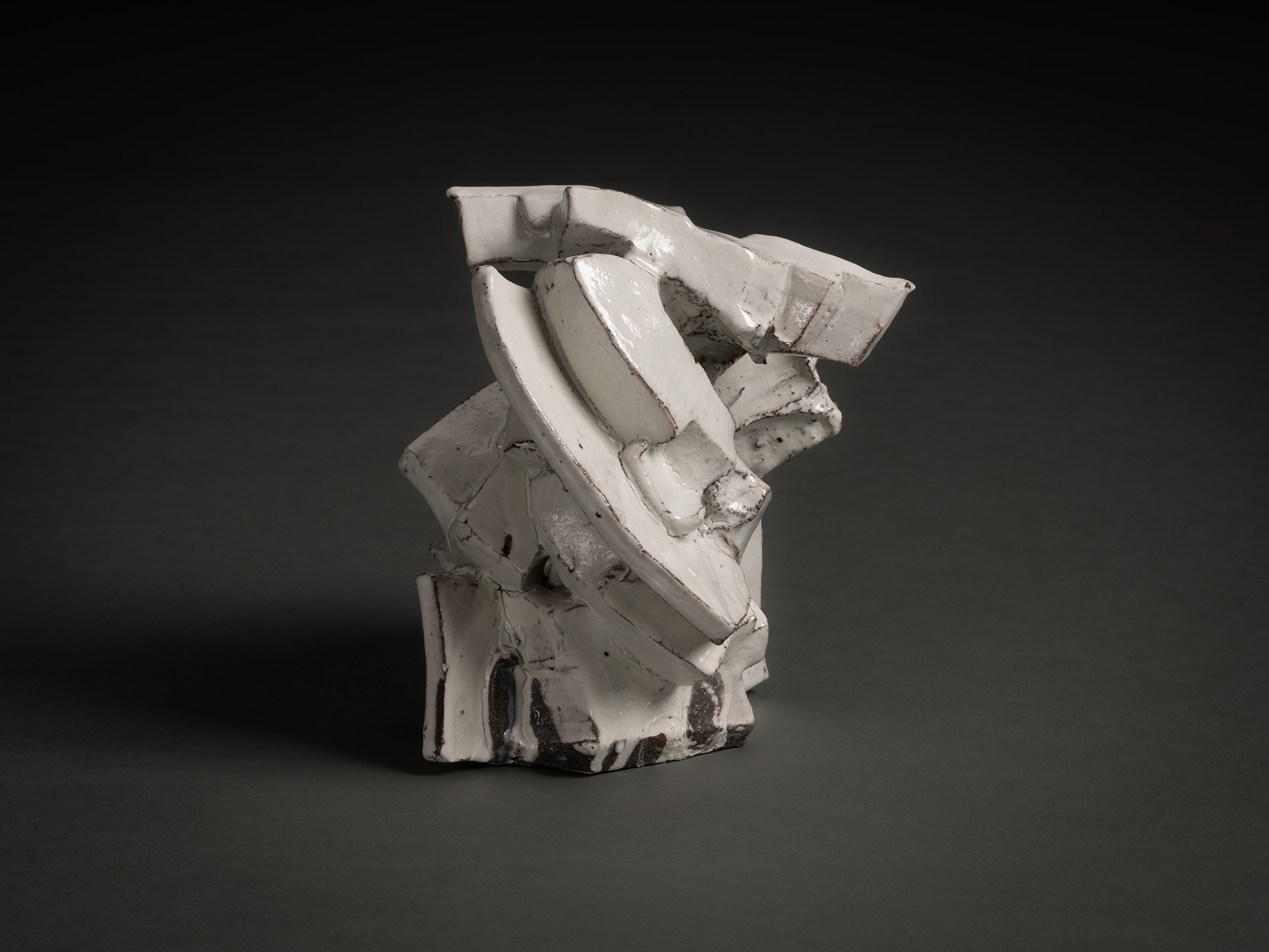 A dynamic ceramic sculpture titled Kohiki Sculptural Form by Shozo Michikawa. The piece features...