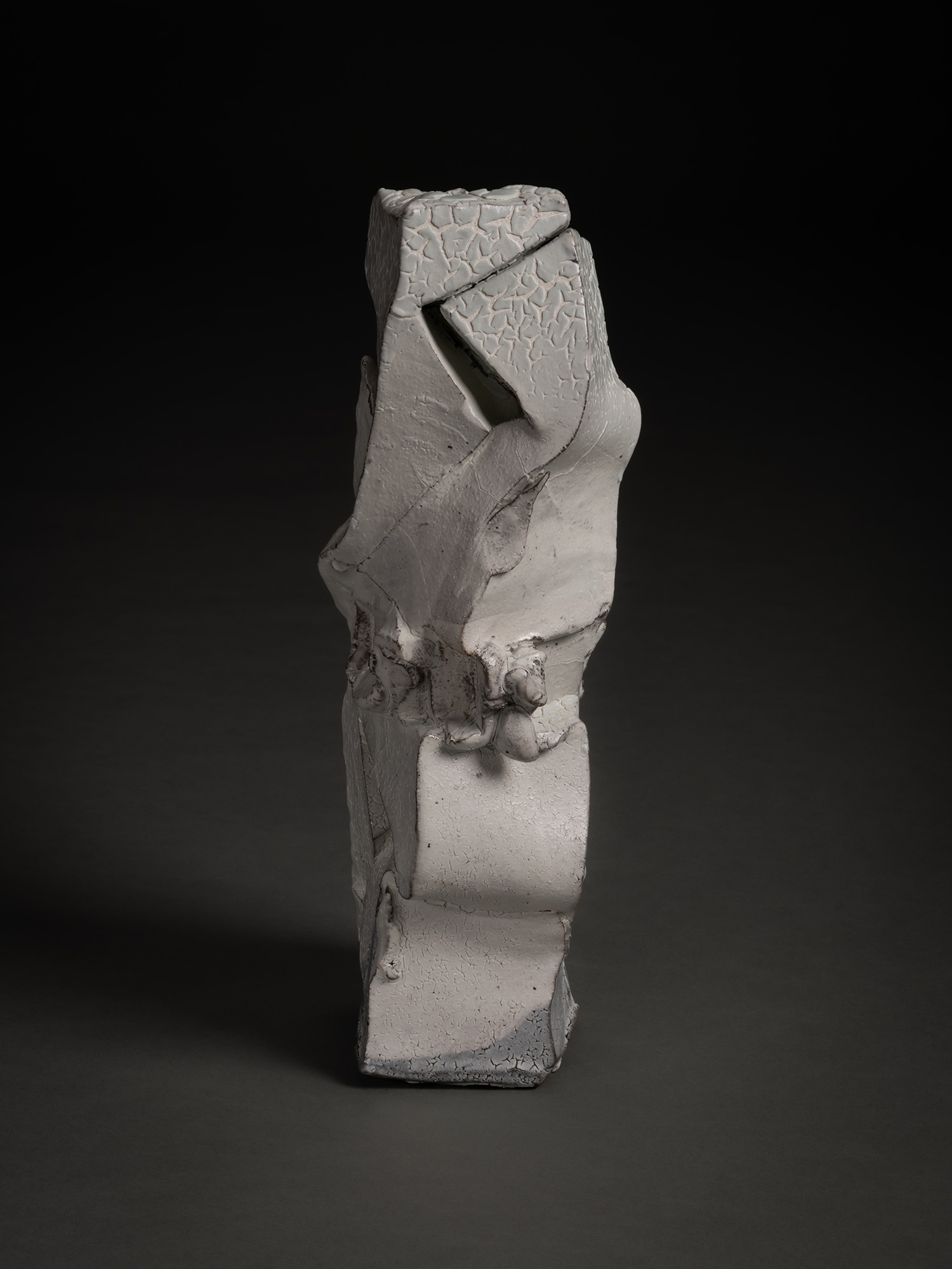A vertical stoneware sculpture titled Kohiki Sculptural Form by Shozo Michikawa. The piece features...