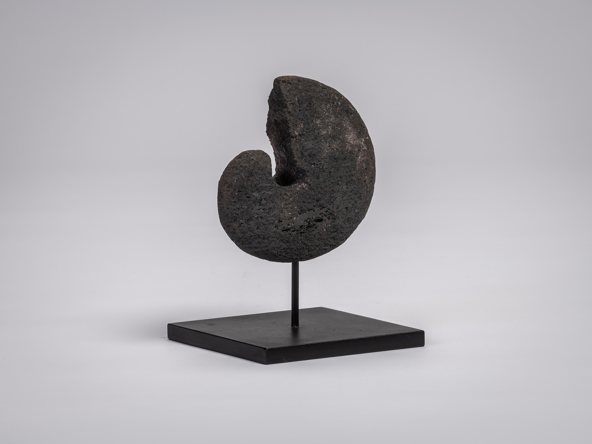 Transmigration Element Series by Masaomi Raku is a circular ceramic form with a crescent-shaped...