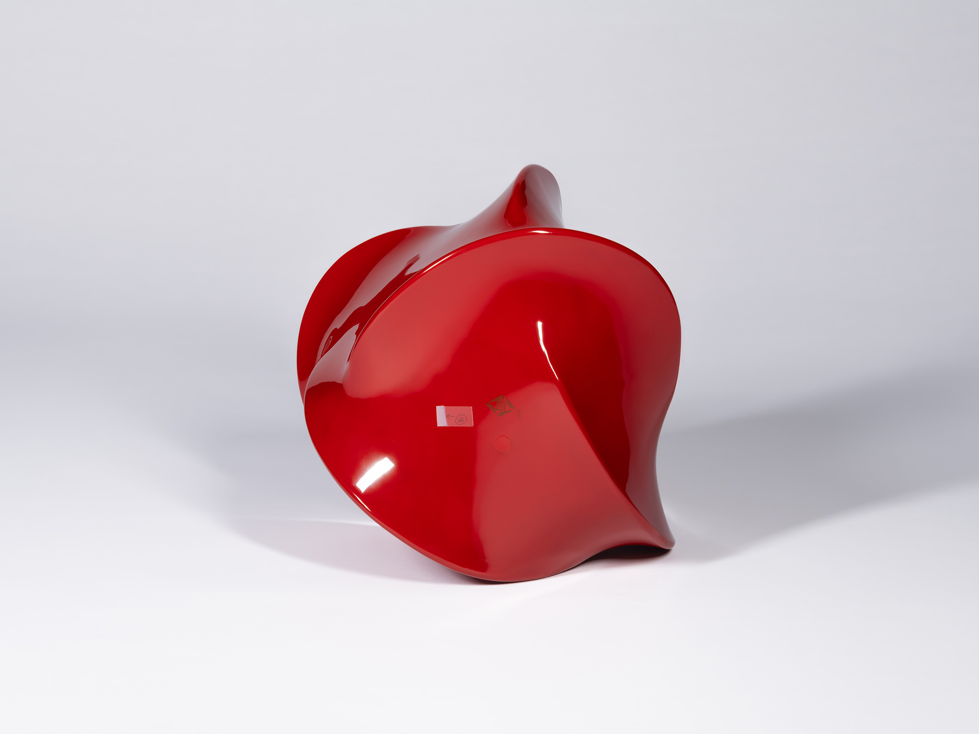 The underside view of Genta Ishizuka's freestanding lacquer sculpture Gloss Reaction #8, showing...