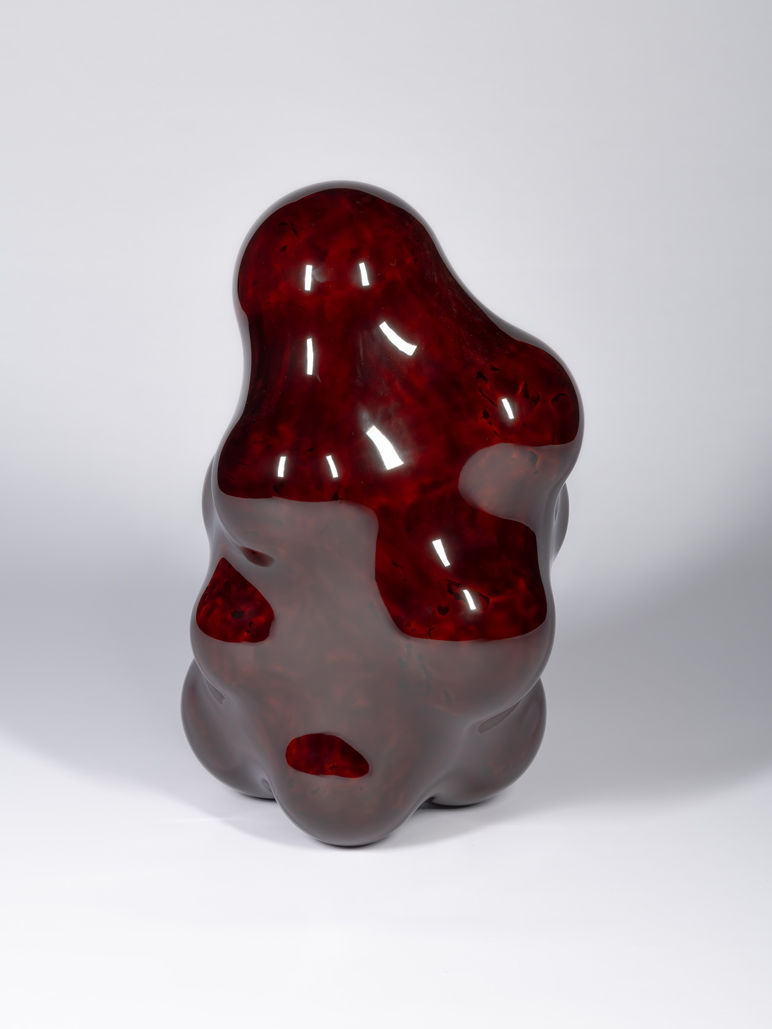 View of Surface Tactility #17. The sculpture's undulating profile emphasizes its bulbous, biomorphic...