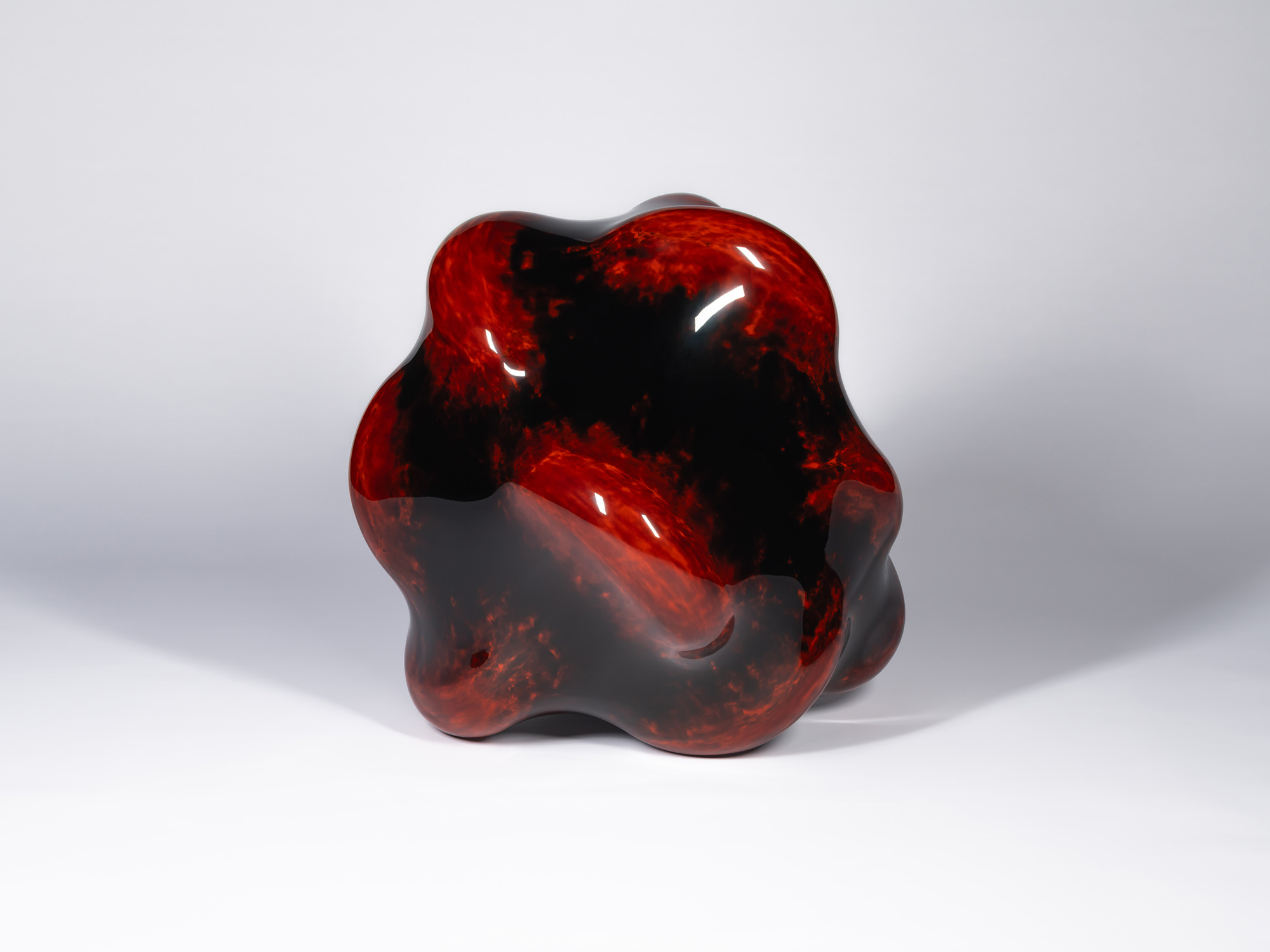 View of Taxis Groove – Bump. The sculpture presents a compact, asymmetrical silhouette with softly...