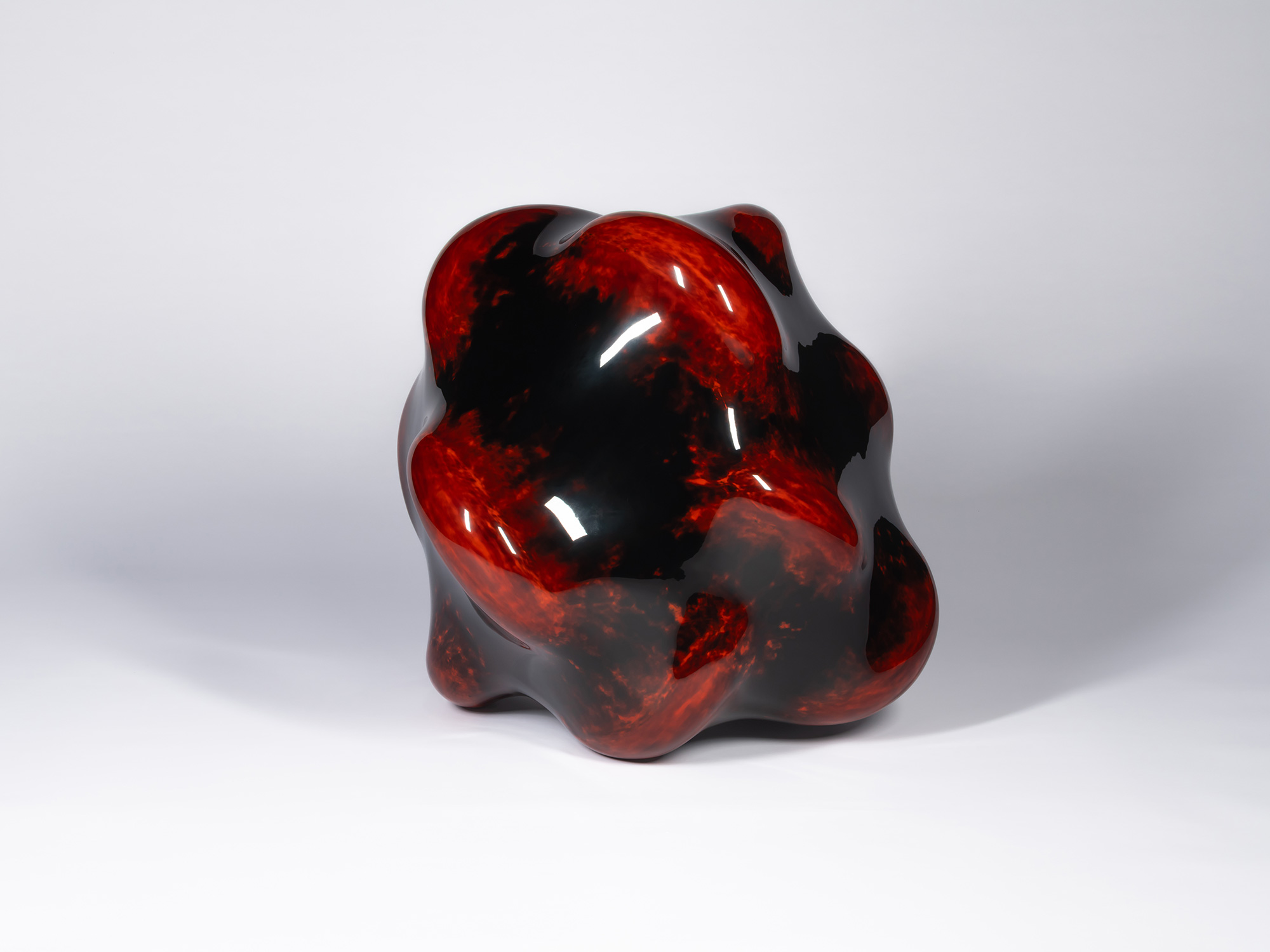 View of Taxis Groove – Bump. The sculpture's bulbous form appears to fold inward and outward across...