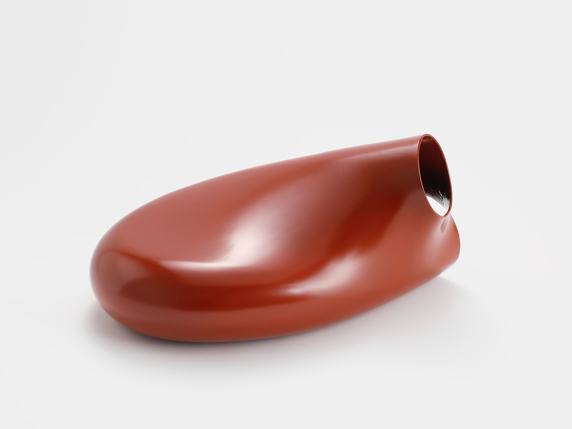 View of Absence, Presence (Awakuchi) by Genta Ishizuka, a contemporary red lacquer sculpture with...