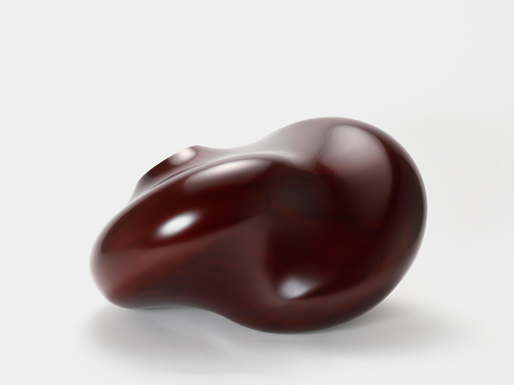 Alternate view of Penetration by Genta Ishizuka, an organic dark lacquer sculpture with a highly...