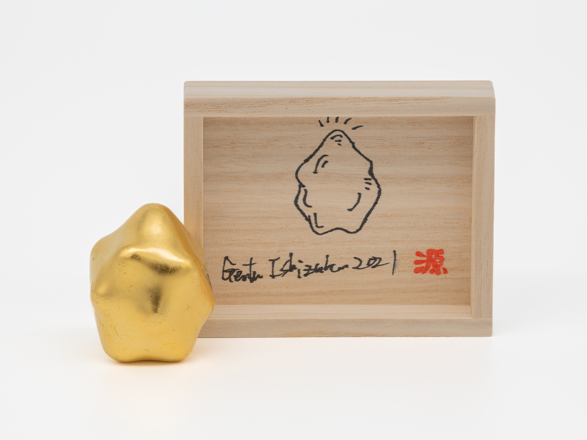Inside lid of tomobako for Untitled by Genta Ishizuka. The artist has drawn a sketch of the artwork...