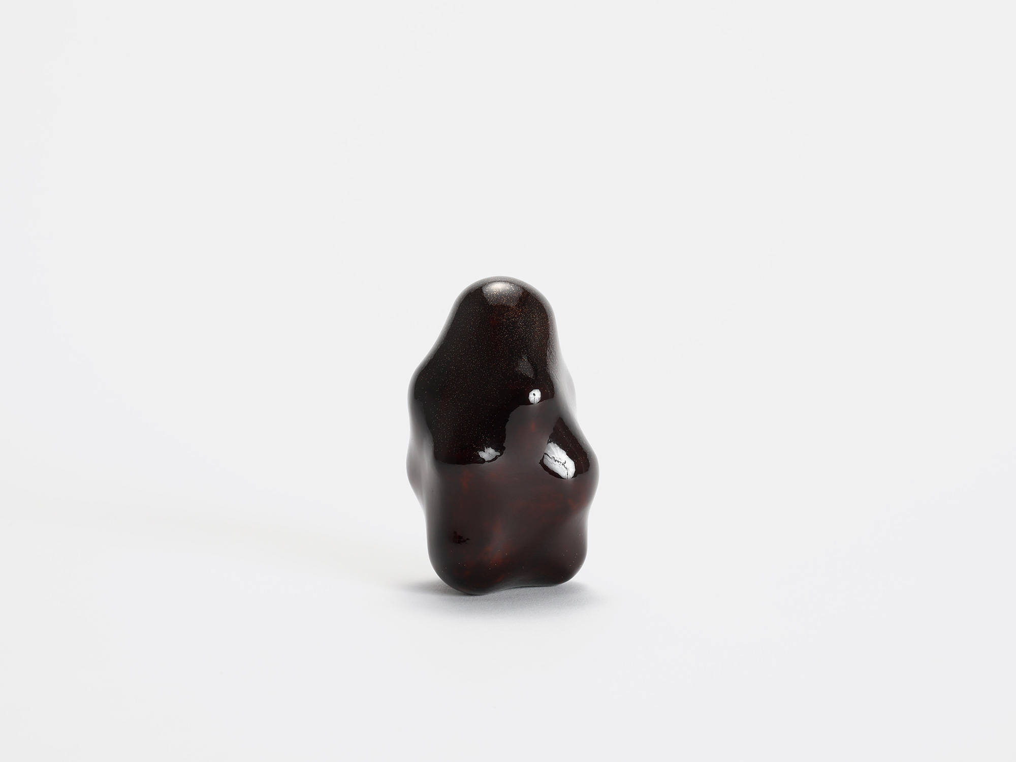 View of Untitled (Powder) by Genta Ishizuka, a small contemporary urushi lacquer sculpture with...